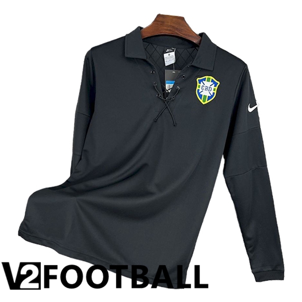 Brazil Retro Long sleeve Soccer Shirt Special Edition Black 2004