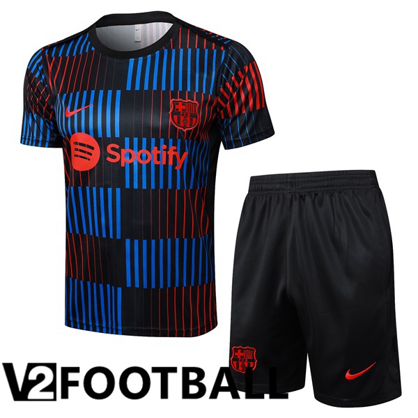 FC Barcelona kit Training T Shirt + Shorts Red Blue Black 2024/2025