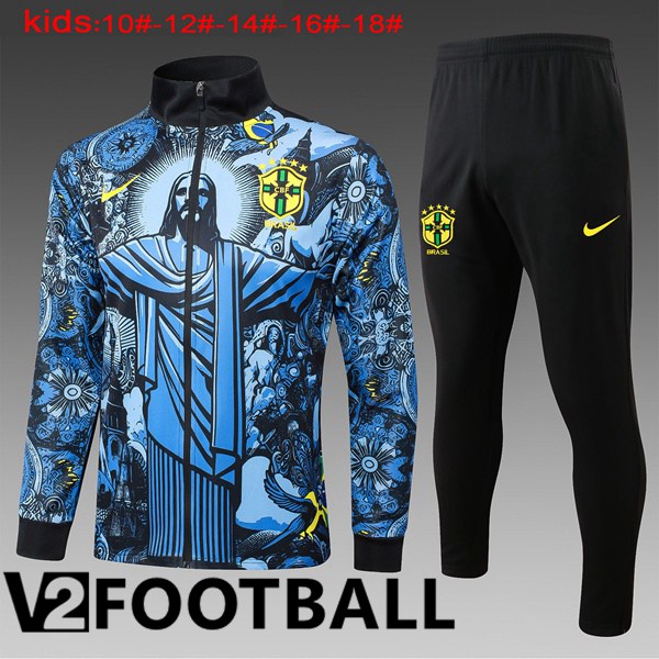 Brazil Kids kit Training Jacket Suit Blue 2024/2025