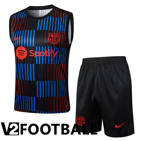 FC Barcelona Gilet Soccer + Shorts Blue Red Black 2024/2025