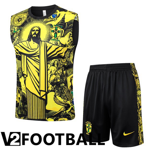 Brazil Gilet Soccer + Shorts Yellow 2024/2025