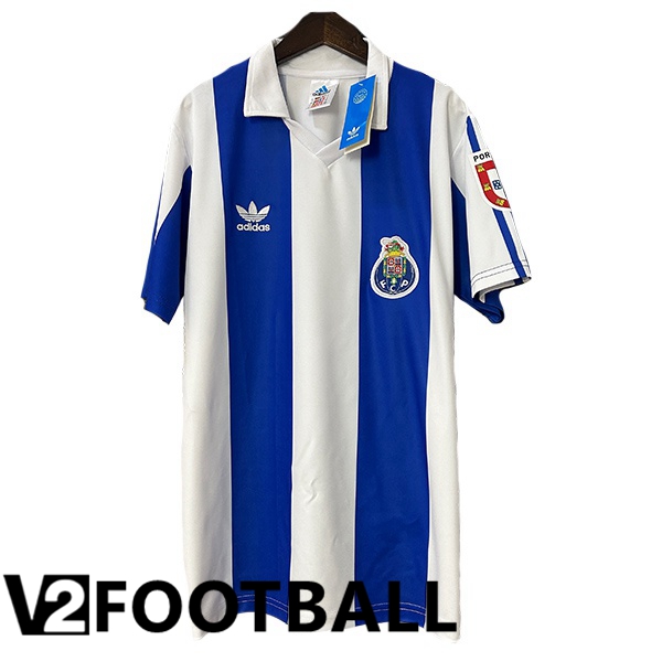 FC Porto Retro Home Soccer Shirt White Blue 1986-1987