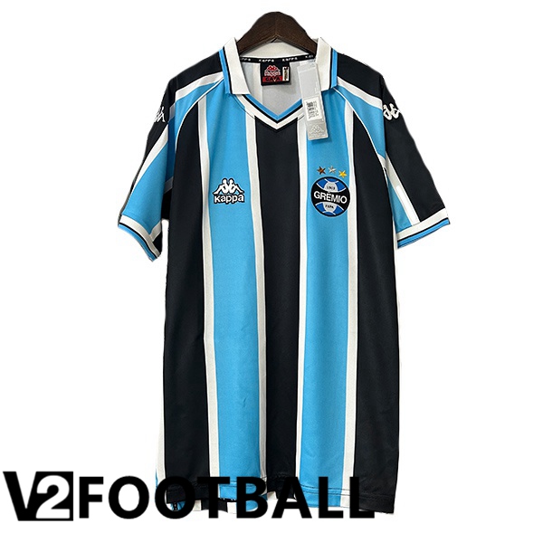 Gremio Retro Home Soccer Shirt White Blue 2000-2001