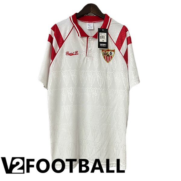 Sevilla FC Retro Home Soccer Shirt White 1992-1993