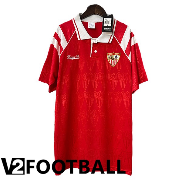 Sevilla FC Retro Away Soccer Shirt Red 1992-1993