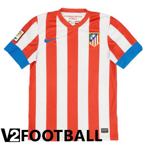 Atletico Madrid Retro Home Soccer Shirt White Red 2012-2013