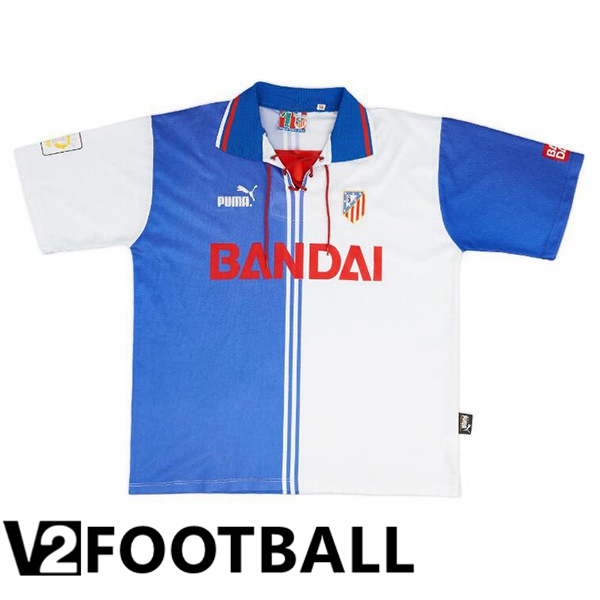 Atletico Madrid Retro Third Soccer Shirt White Blue 1996-1997