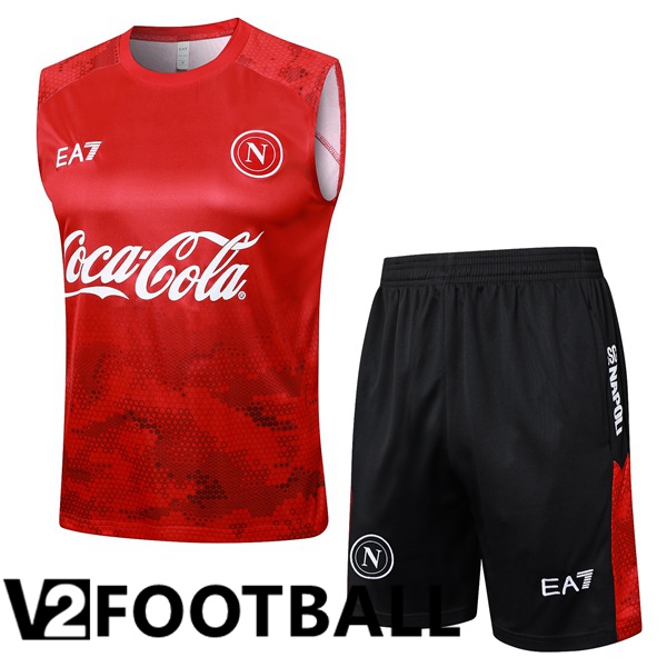 SSC Napoli Gilet Soccer + Shorts Red 2024/2025